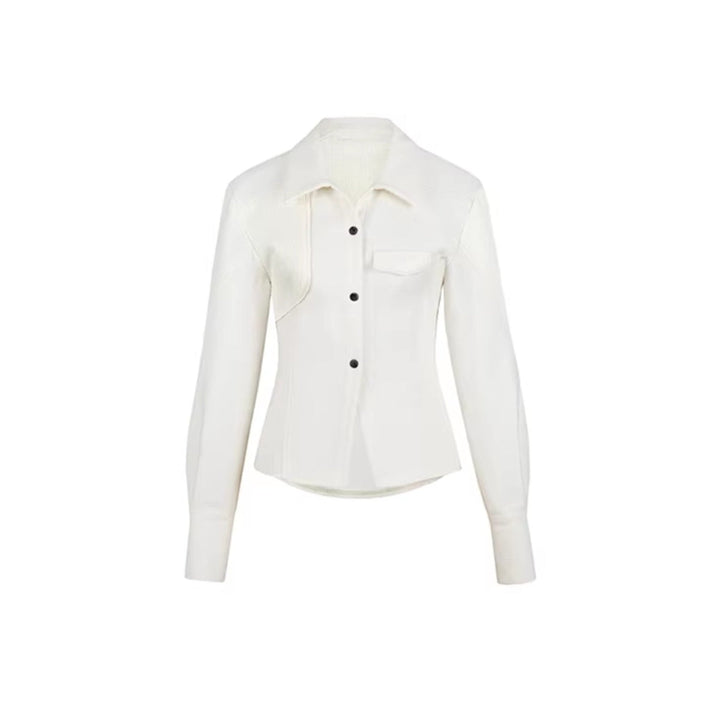 NotAwear Simple Woolen Shirt Top White - Mores Studio