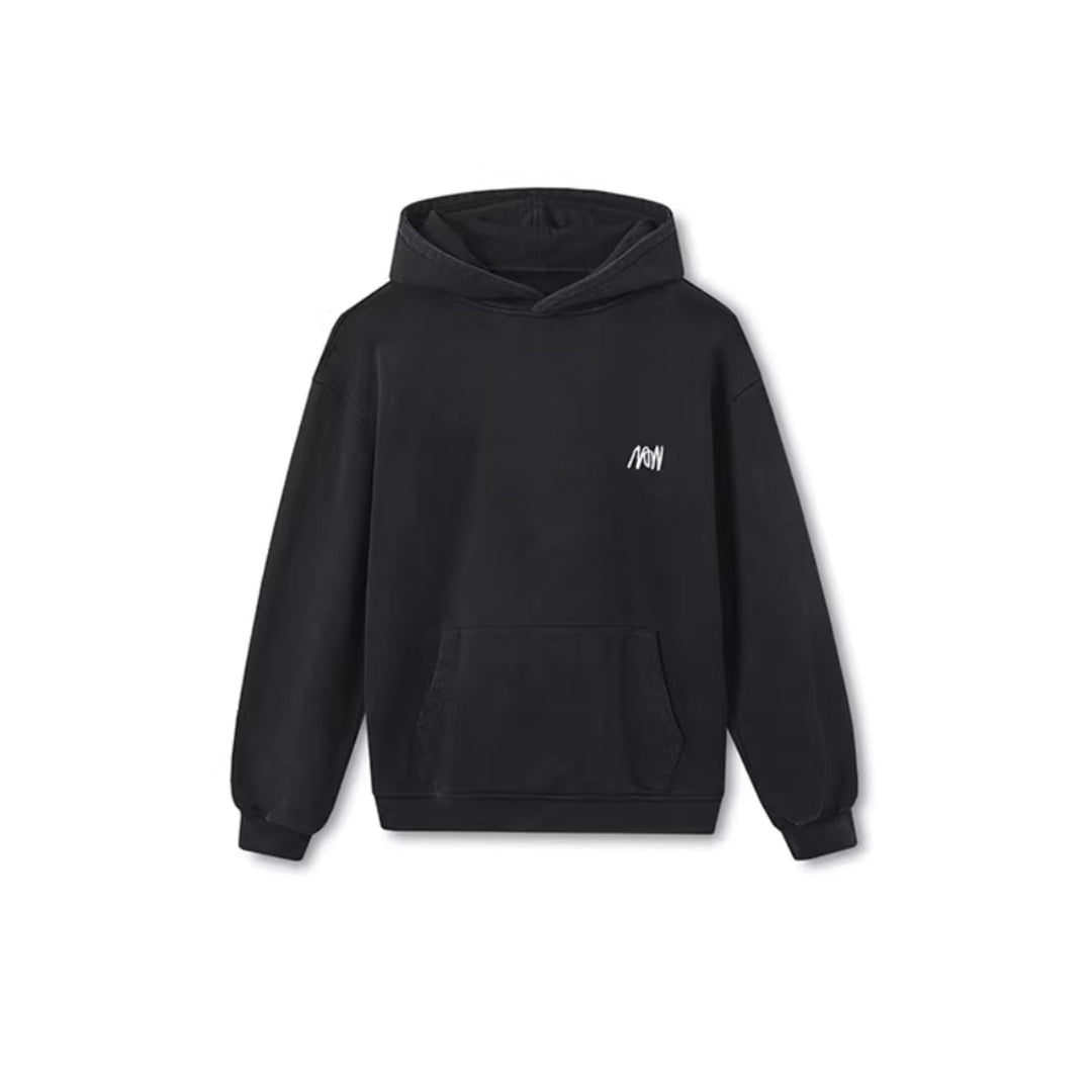 NotAwear Washed Logo Embroidery Knit Hoodie - Mores Studio