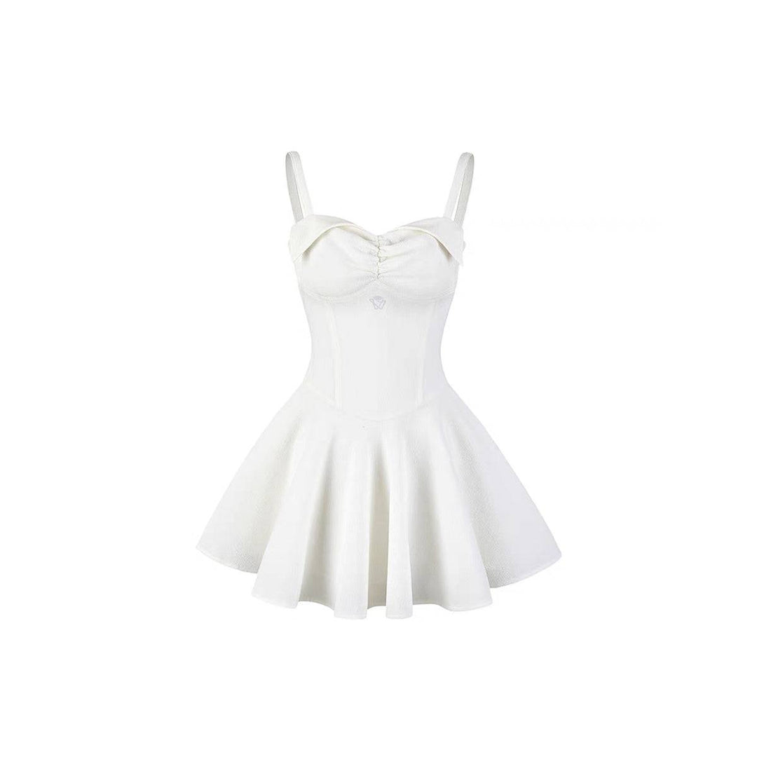 NotAwear Folded Elastic Jacquard Sling Dress White - Mores Studio