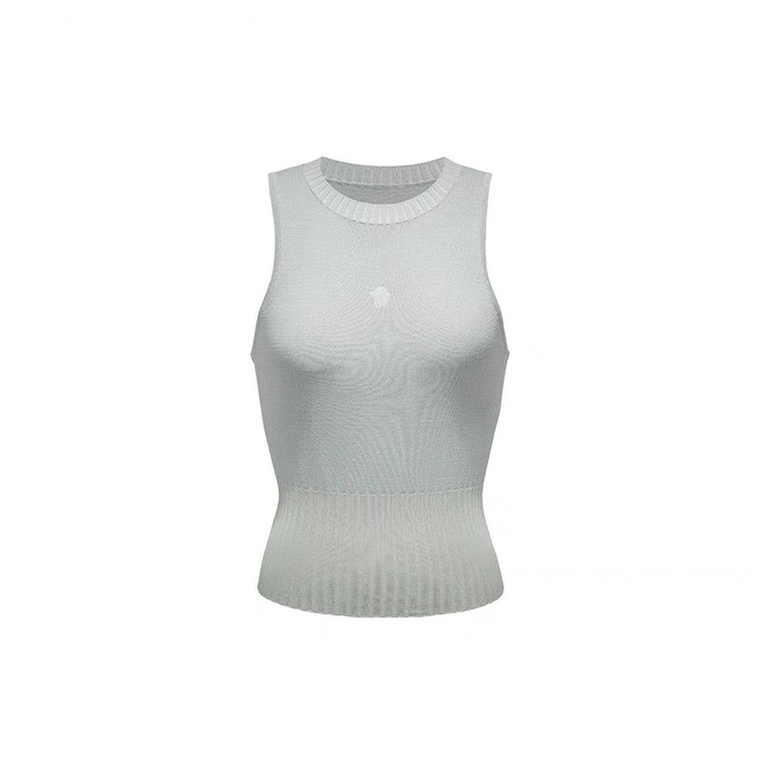 NotAwear Logo Embroidery Backless Knit Vest - Mores Studio