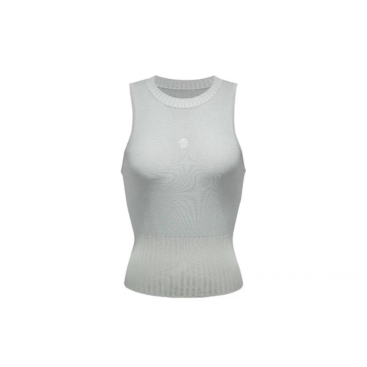 NotAwear Logo Embroidery Backless Knit Vest - Mores Studio