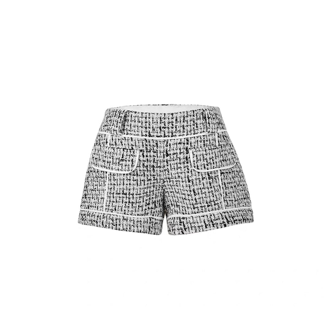 NotAwear Tweed Low-Waist Shorts - Mores Studio