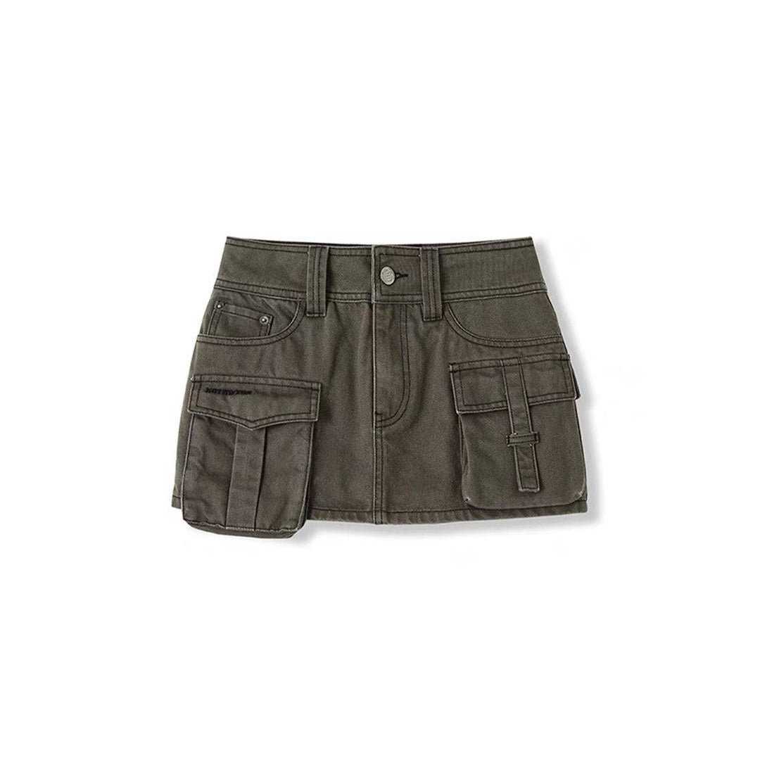 NotAwear Pockets Cargo Denim Skirt Shorts - Mores Studio