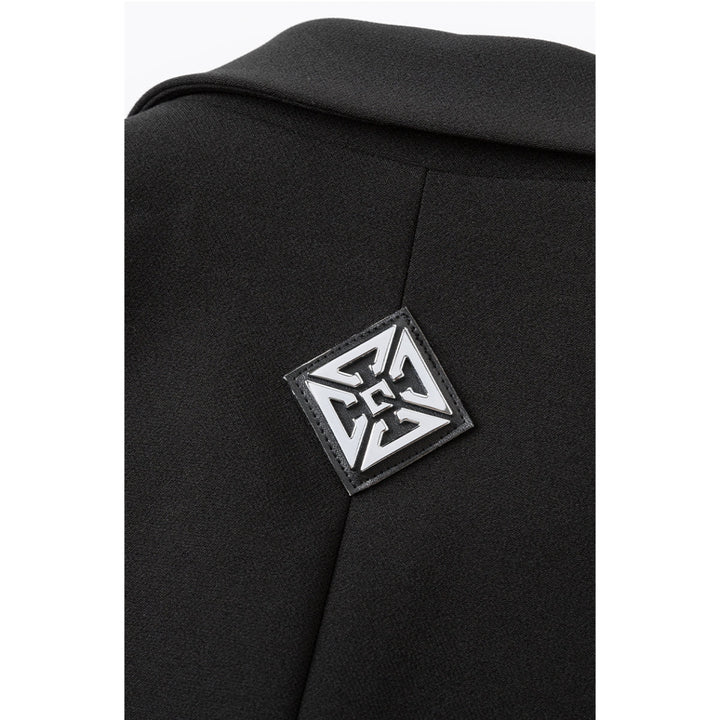 Cottia Metal Logo Short Blazer Black - Mores Studio