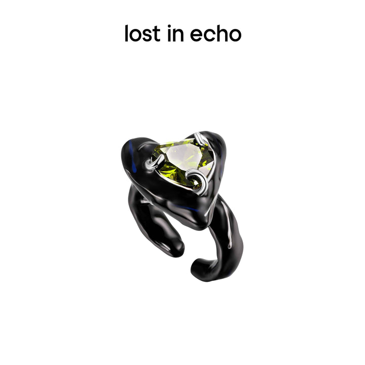 Lost In Echo Colored Enamel Heart Ring - Mores Studio
