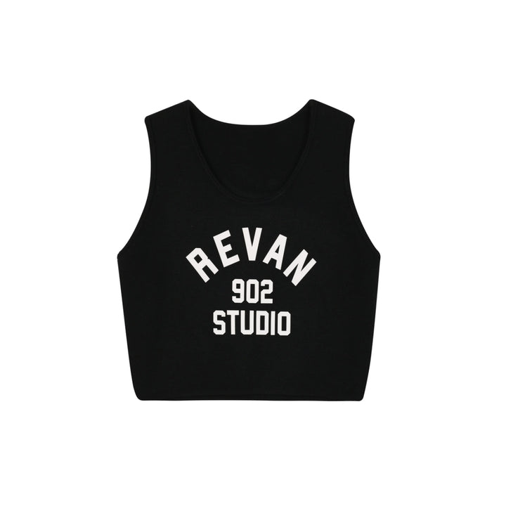 Revan Retro Logo Vest Top Black - Mores Studio