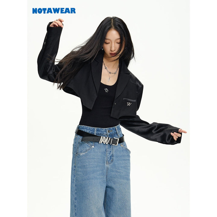 NotAwear Detachable Two-Way Blazer Black - GirlFork