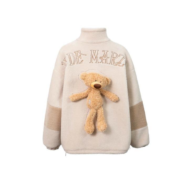 13 De Marzo Teddy Bear Lamb Wool Coat Brown - GirlFork
