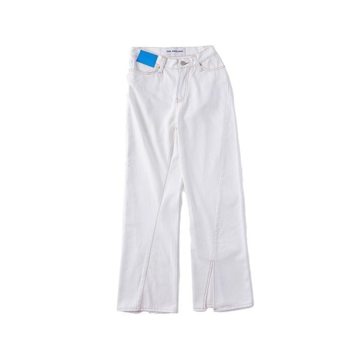 Ann Andelman Lizard Patch Jeans White - GirlFork